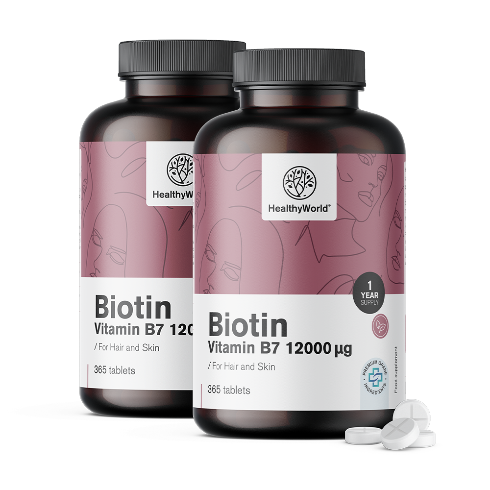 Biotin 12000 µg v tabletah 