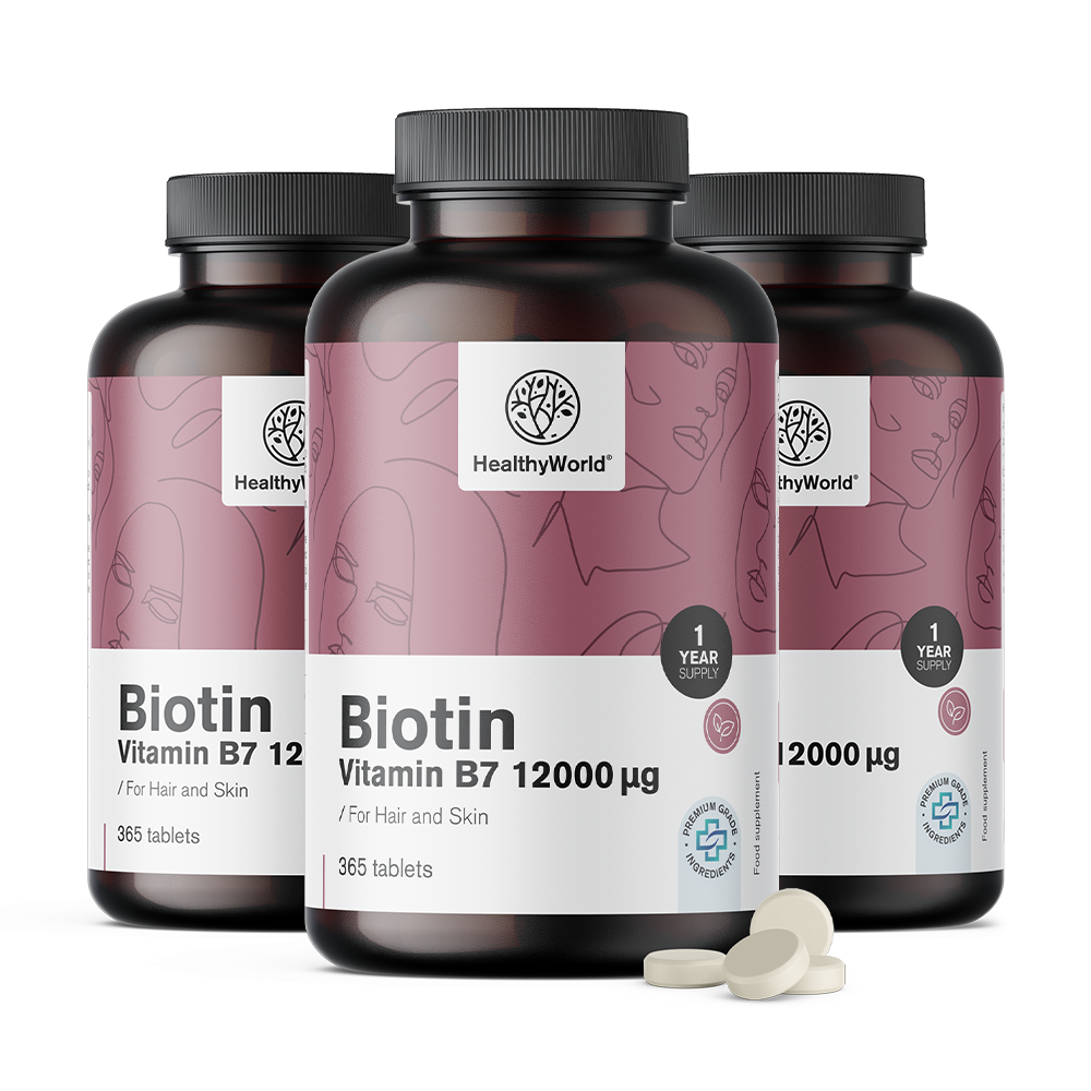 Biotin 12000 µg v tabletah 